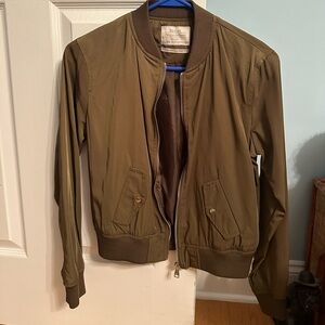 Bershka olive bomber jacket size medium